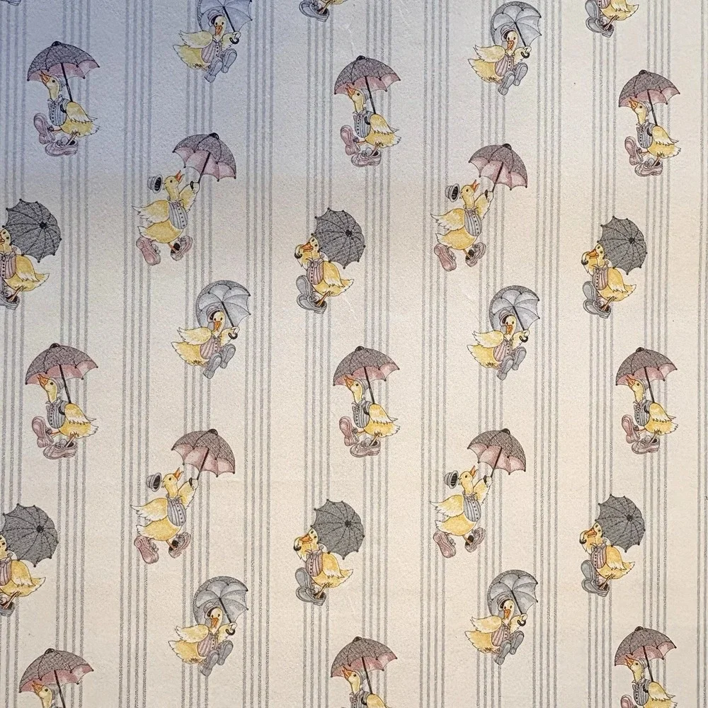Minigraphics 2pcs Raining Ducks Louis Nichole 1988 Dollhouse Wallpaper Miniature
